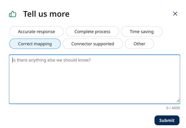 Feedback submission form