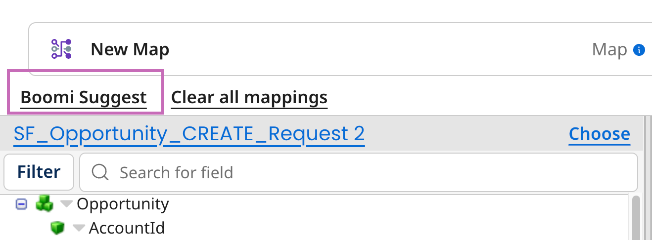 Mapping suggestion button