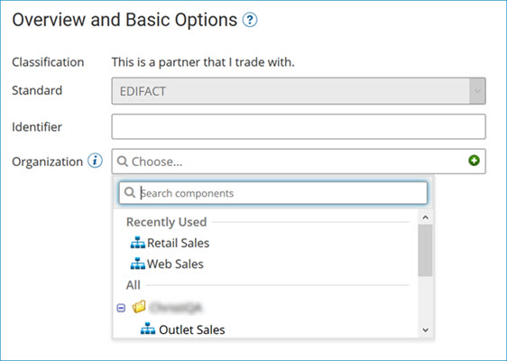Trading Partner component Overview tab with list of organizations.