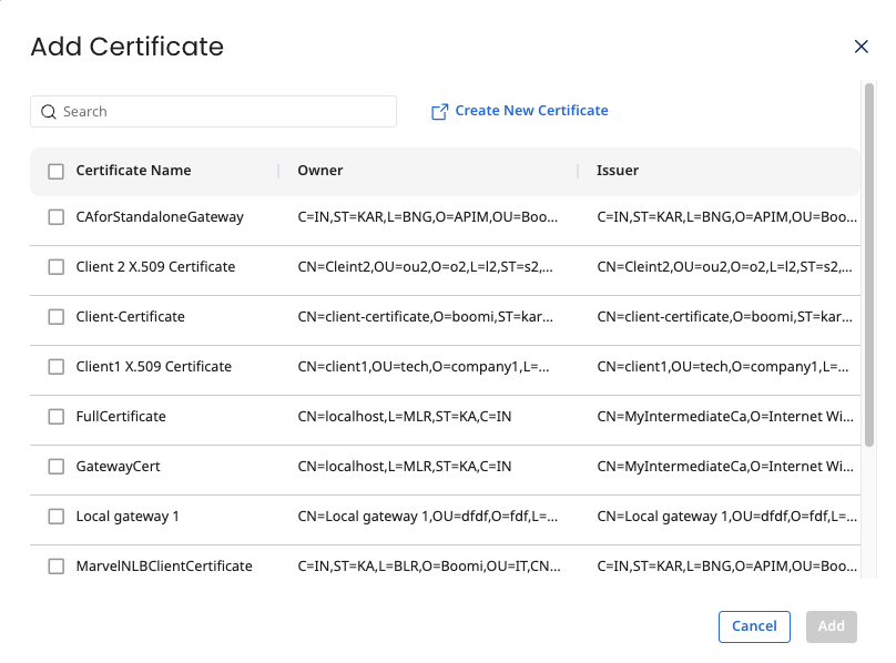 Add Certificate