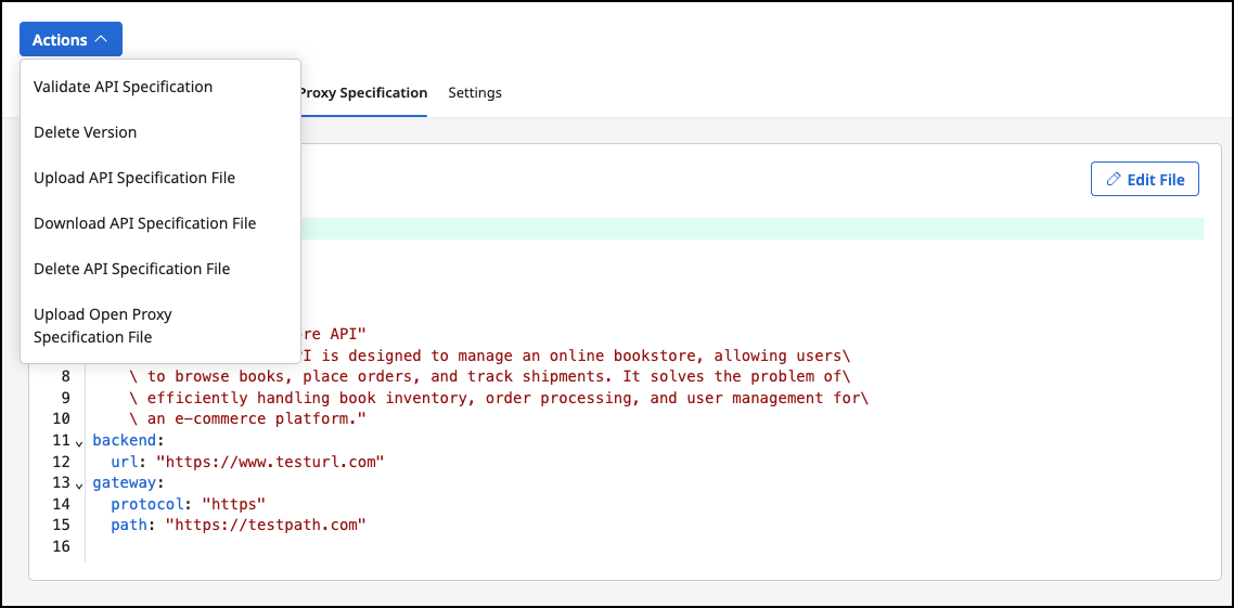 Administration Portal - APIs - API Version - Open Proxy Specification