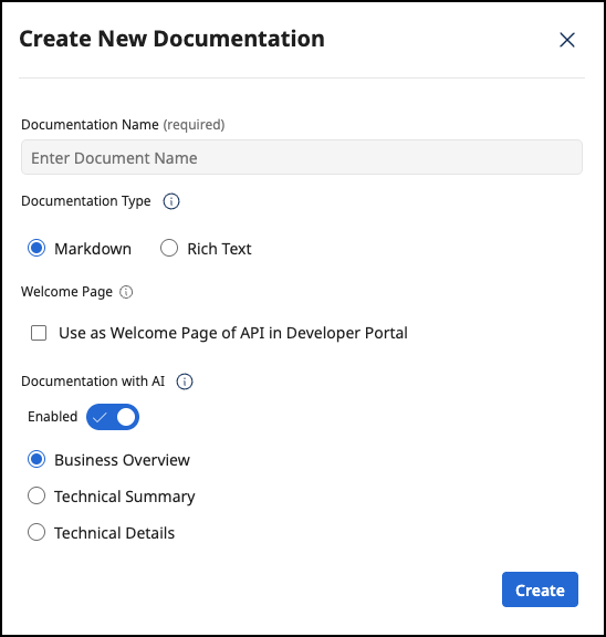 Create New Documentation