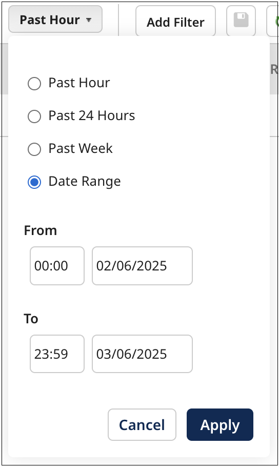 Applying a different time span filter to the reports list