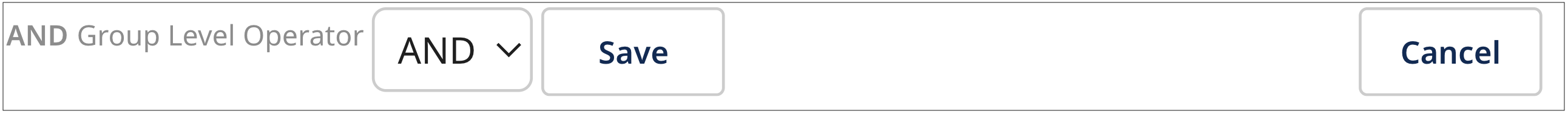 Select the Boolean operator, either AND (the default) or OR.