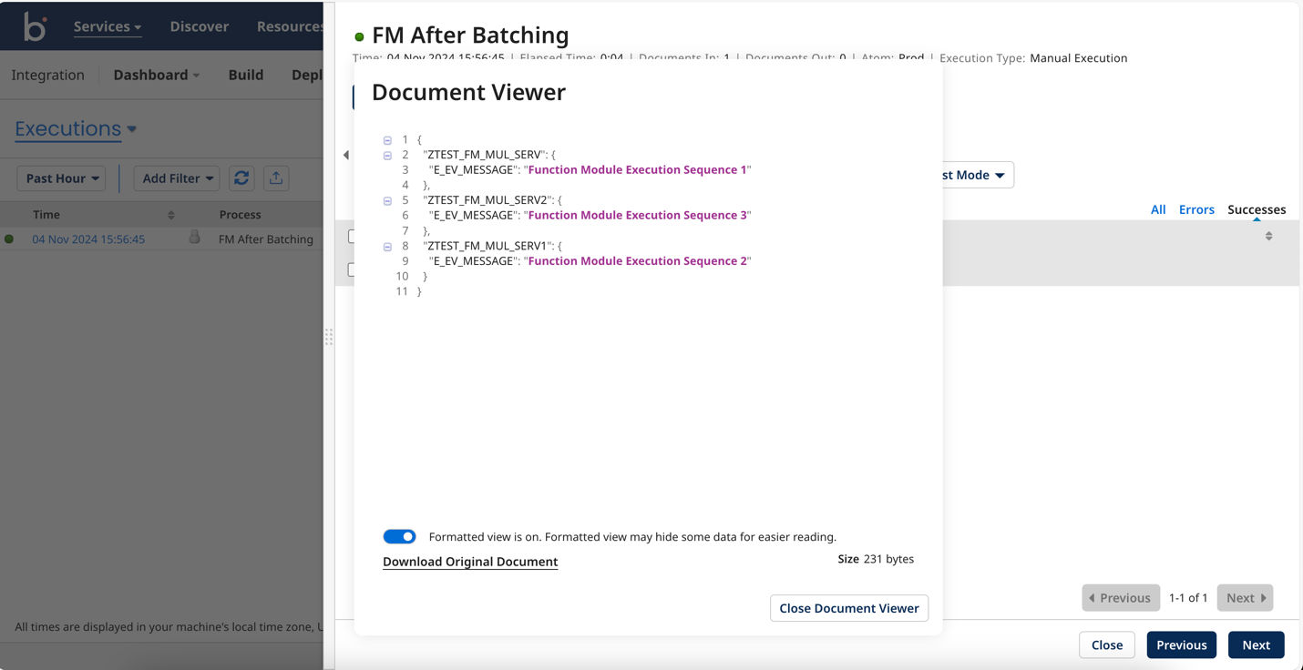 Process output in doc viewer