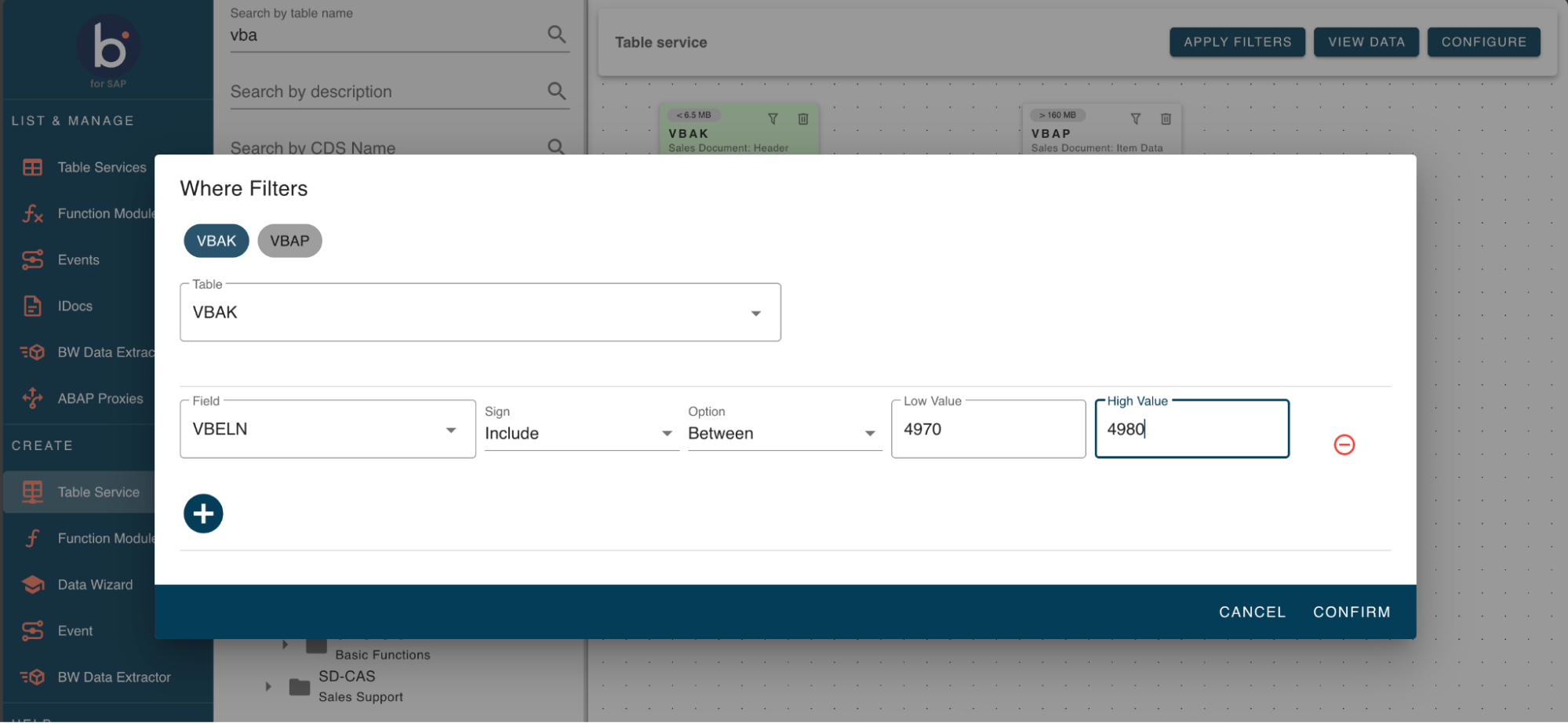 Apply Filter option with two filters active