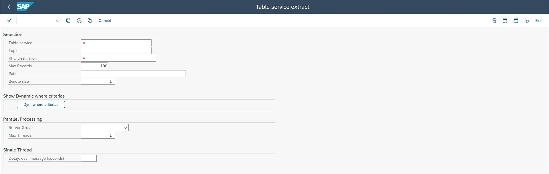 Table Service Extract